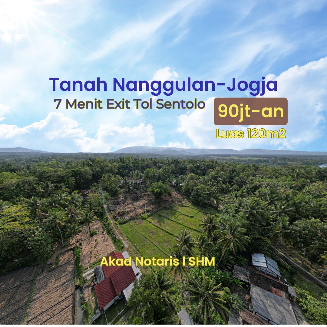 4KM Exit Tol Nanggulan, Dijual Tanah Jogja: SHM 4KM Exit Tol Nanggulan, Dijual Tanah Jogja: SHM di Kabupaten Kulon Progo β foto 1 dari 6