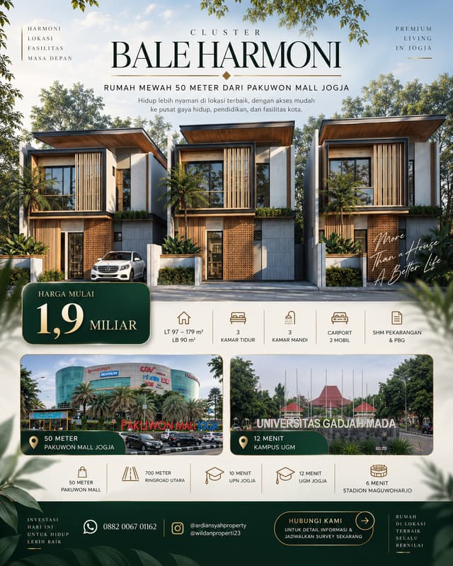 Rumah Kontemporer 50 meter dari Pakuwon Mall Jogja - Mulai 1,8 M di Kabupaten Sleman — Rp 1,9 M