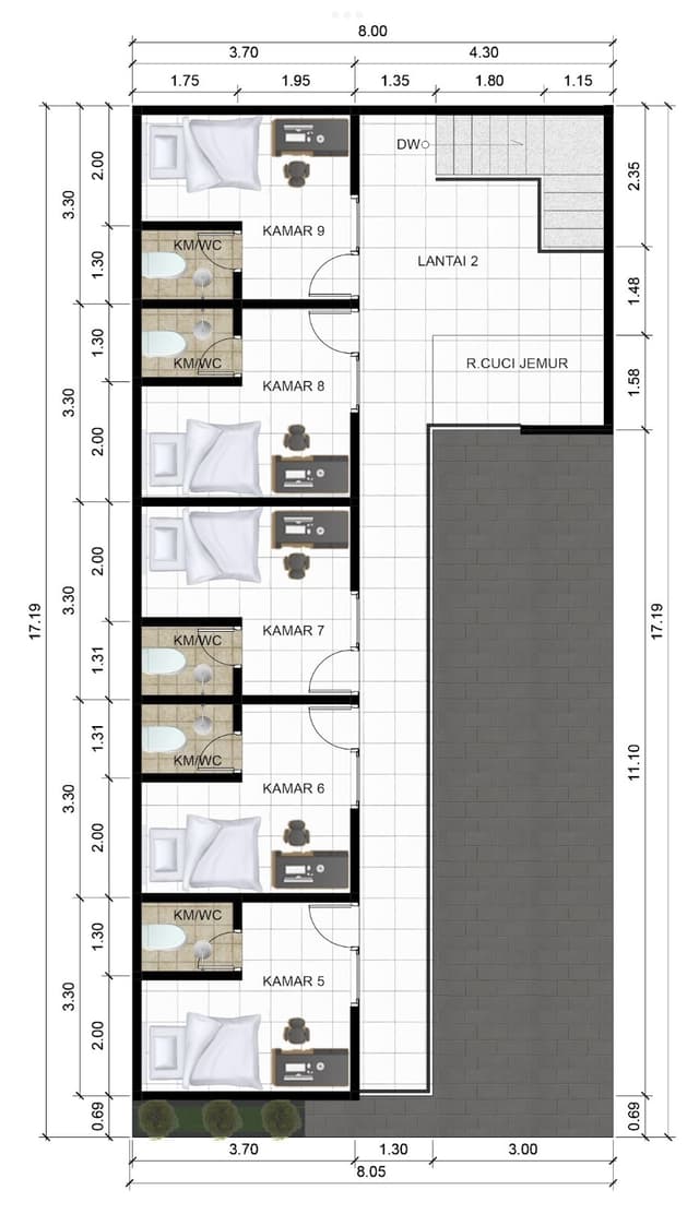 Siap Bangun! Kost Eksklusif 9 Kamar, 1 KM dari Kampus UNY di Kabupaten Sleman — foto 5 dari 5