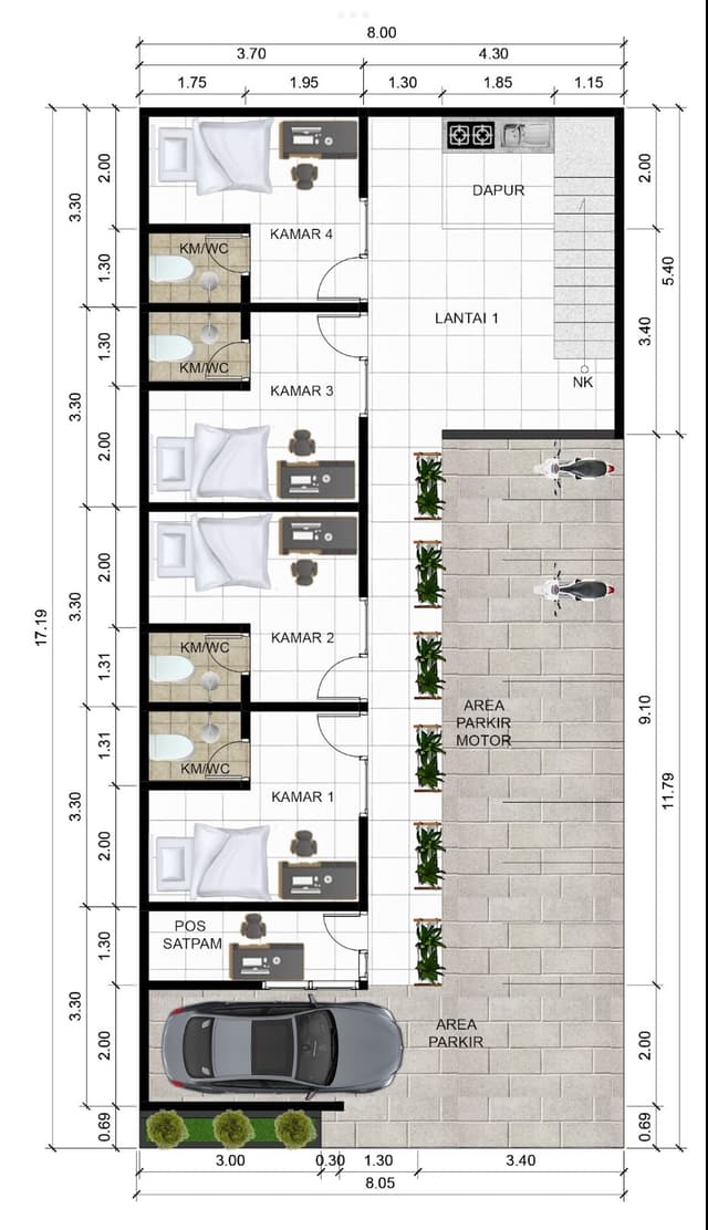 Siap Bangun! Kost Eksklusif 9 Kamar, 1 KM dari Kampus UNY di Kabupaten Sleman — foto 4 dari 5